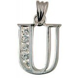 Sterling Silver Initial "U" Cubic Zirconia Set