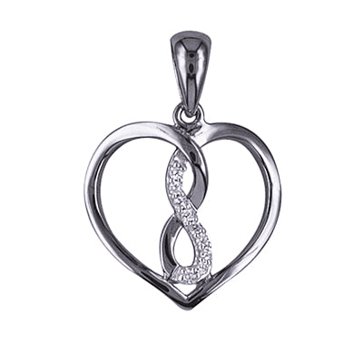 Sterling Silver Heart Infinity pendant