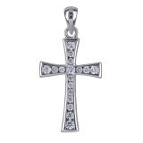 Stg Silver CZ Cross