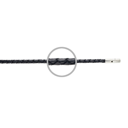 Stainless Steel Plaited Leather Necklet