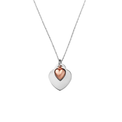 Sterling Silver Two Heart Necklace