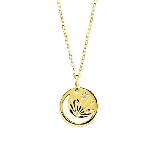 Star Set Pendant and Chain | Yellow Gold Plated