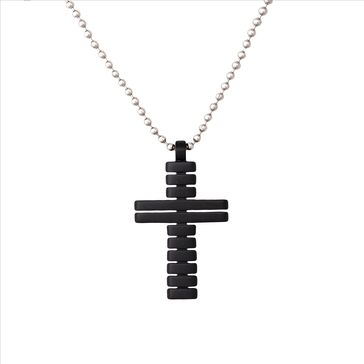 Stainless Steel Black Cross Pendant