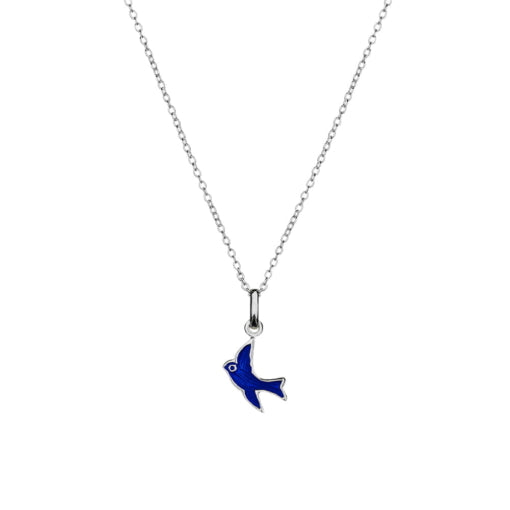 Sterling Silver Blue Bird Pendant