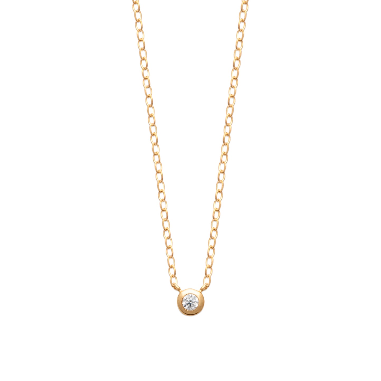 18ct Yellow Gold Plated Cubic Zirconia Bezel Pendant