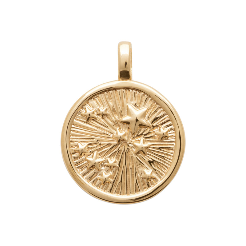 18ct Yellow Gold Plated Textured Disc Pendant