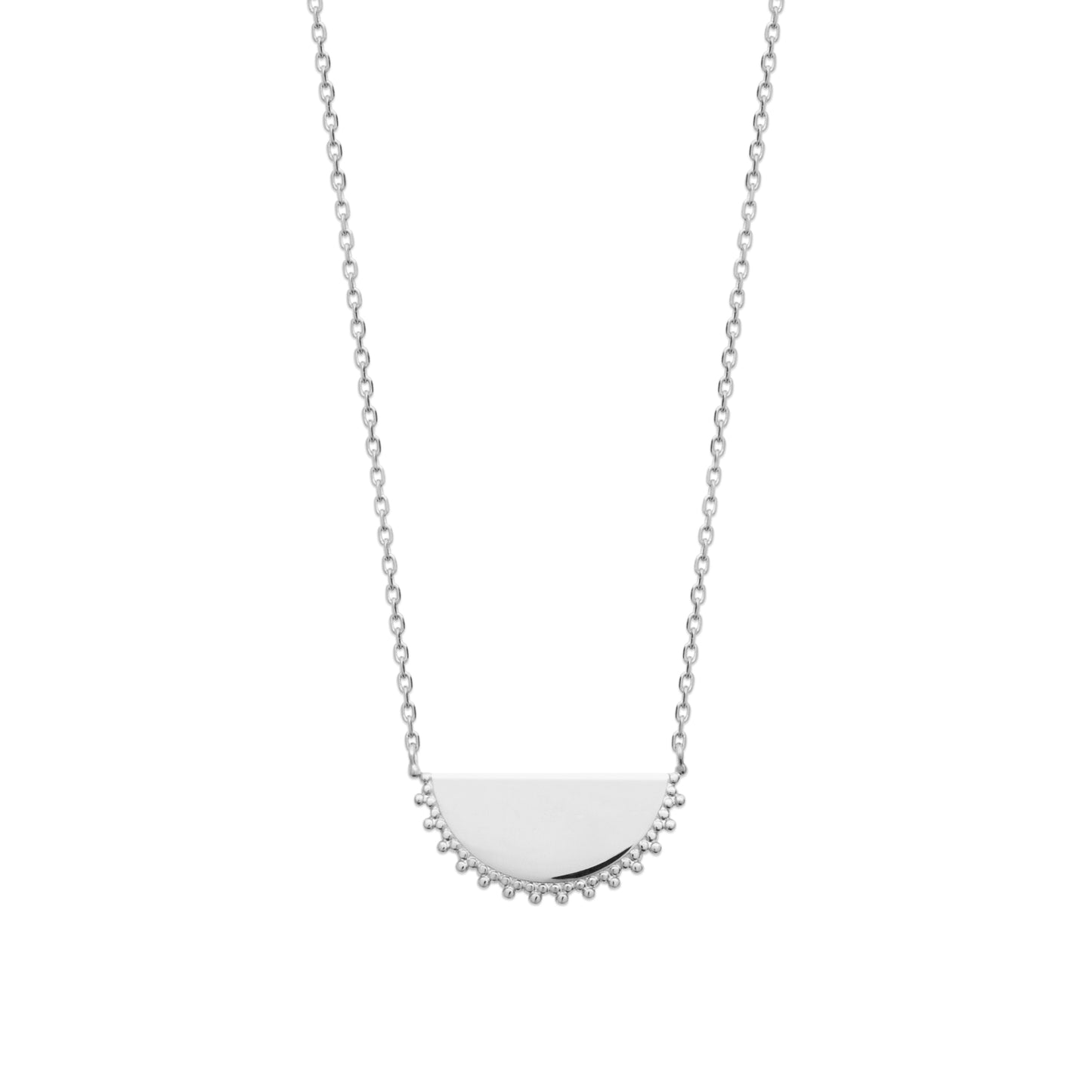 Sterling Silver Beaded Edge Necklet