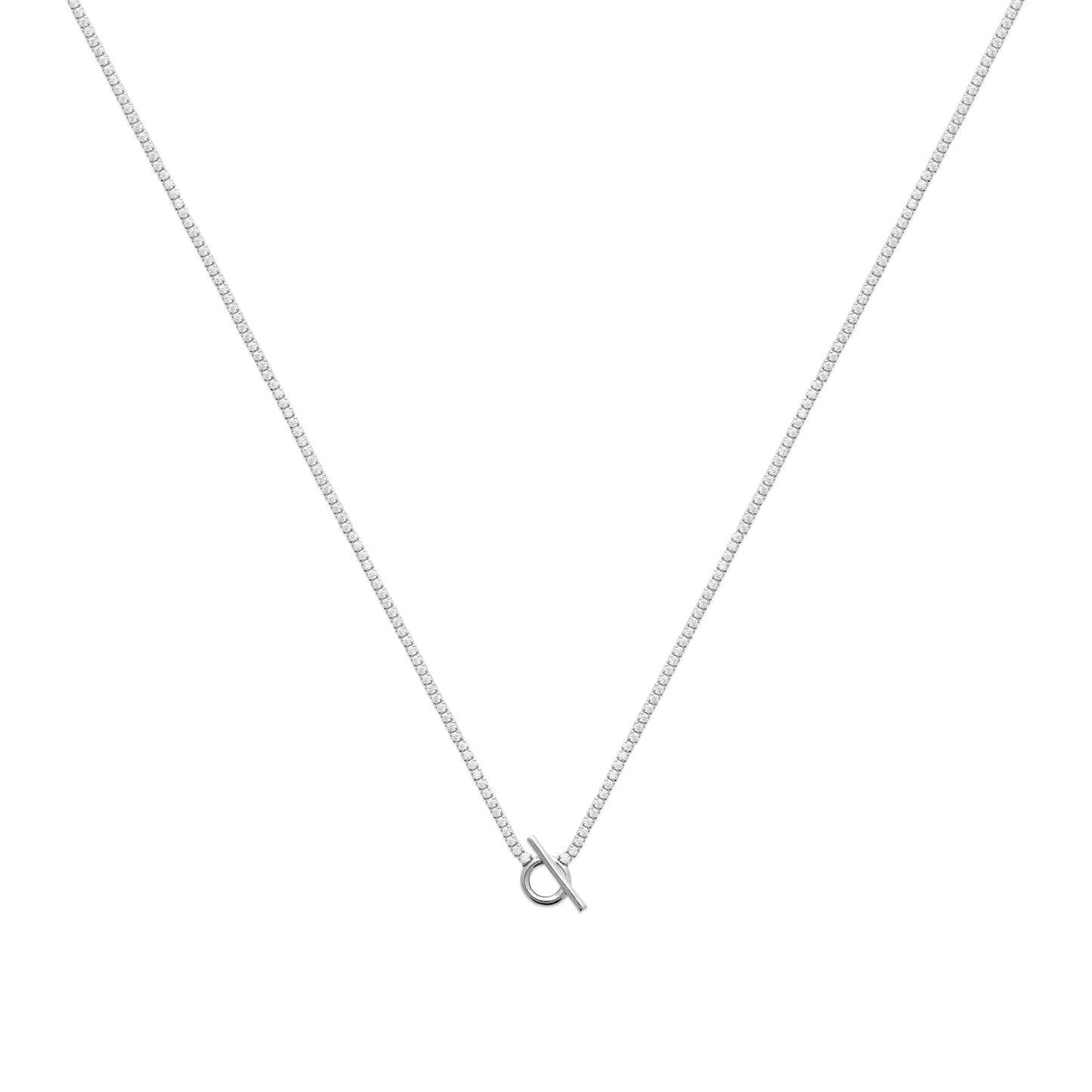 Sterling Silver Tennis Necklace