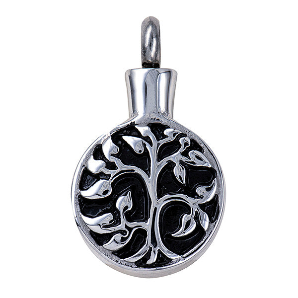 Stainless Steel/Black Enamel ‘Tree of Life’ Pendant