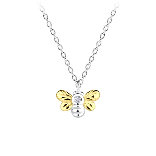 Sterling Silver/ Gold Plated Bee Pendant