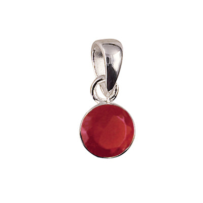 Sterling Silver Bezel Set 6mm round Birthstone Pendant July