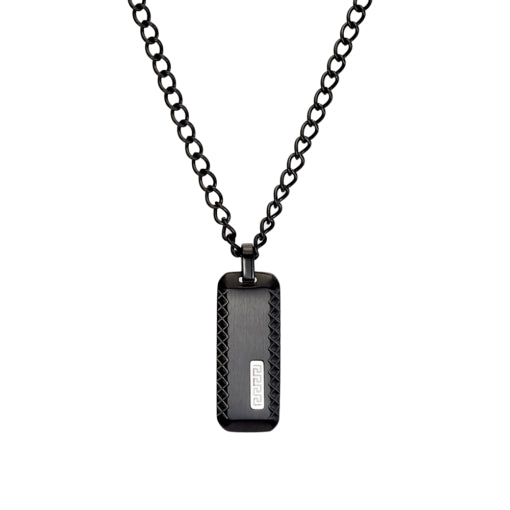 Stainless Steel Black Dog Tag and Chain