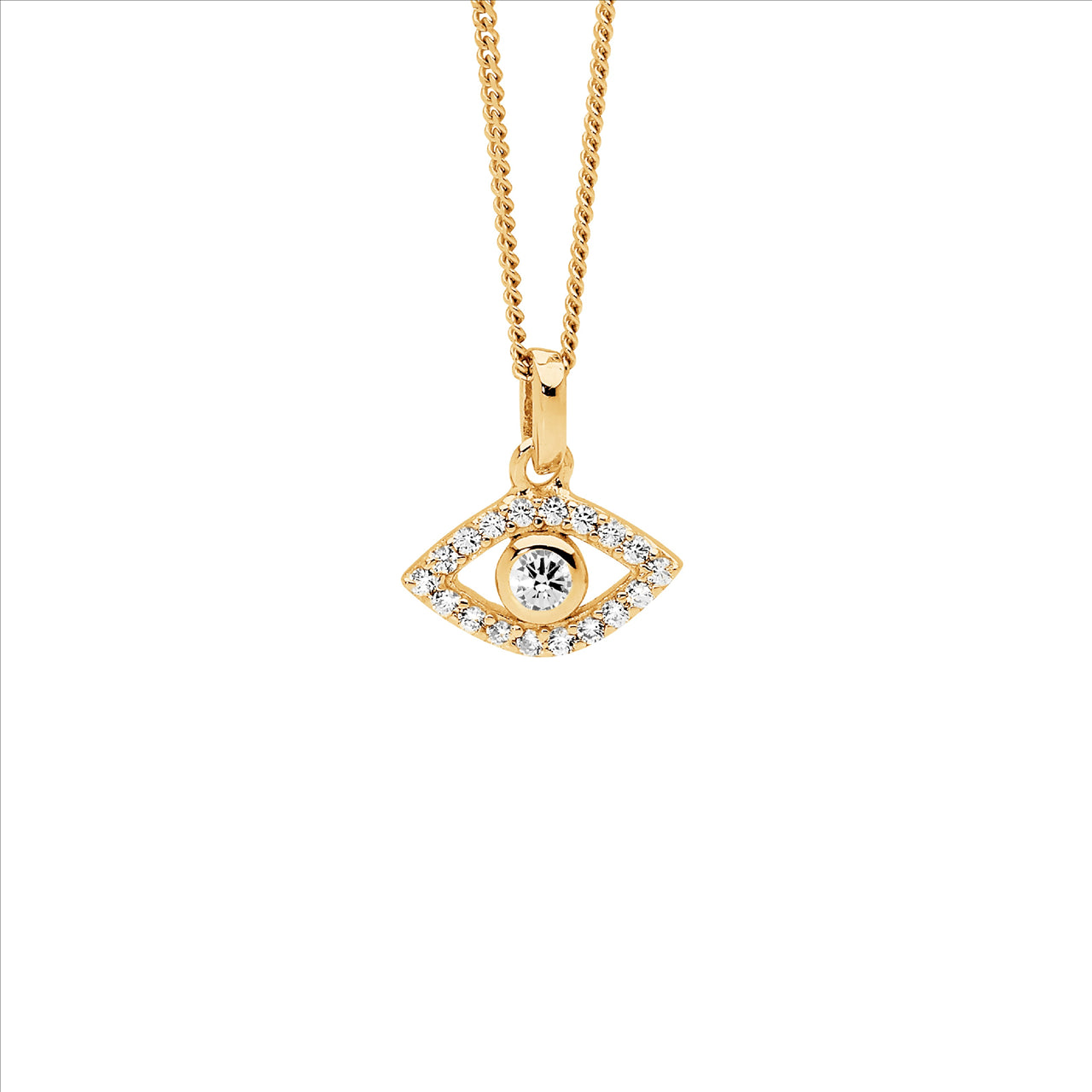 Sterling Silver Cubic Zirconia Pendant | Gold Plating