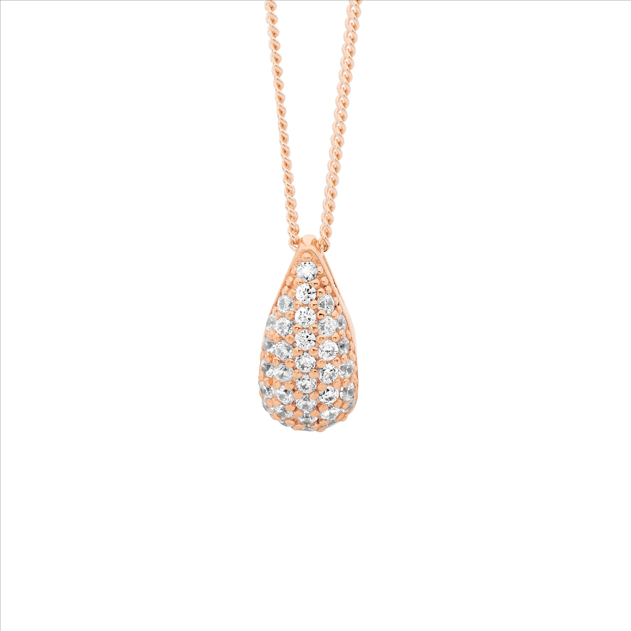 Sterling Silver Rose Gold Plated Cubic Zirconia Pendant