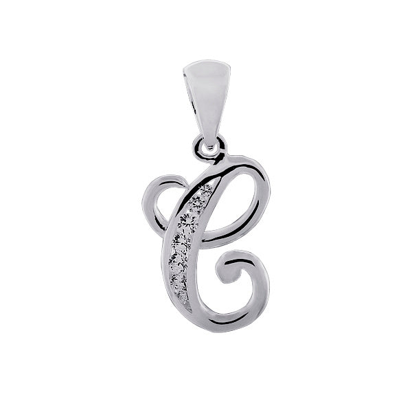 Sterling Silver Cubic Zirconia Initial
