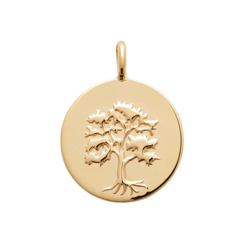 18ct Yellow Gold Plated Tree Disc Pendant