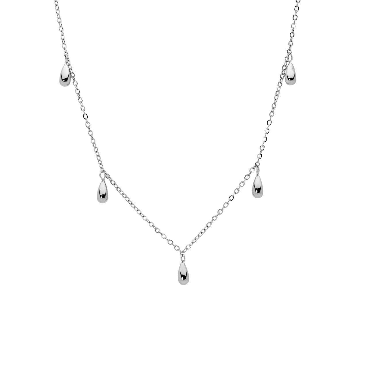 Stainless Steel Necklace with Tear Drops