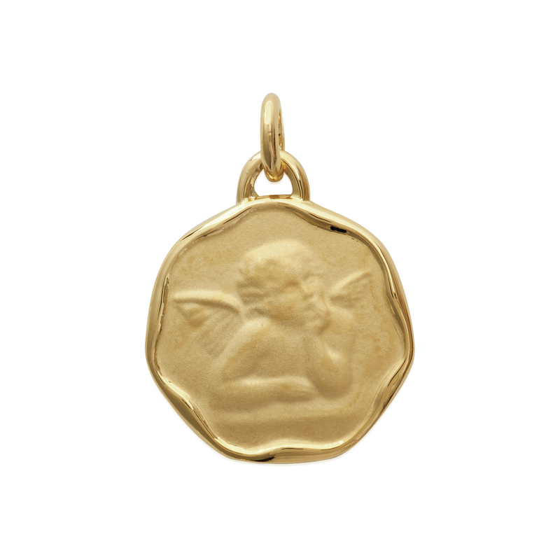 18ct Yellow Gold Plated Guardian Angel Pendant