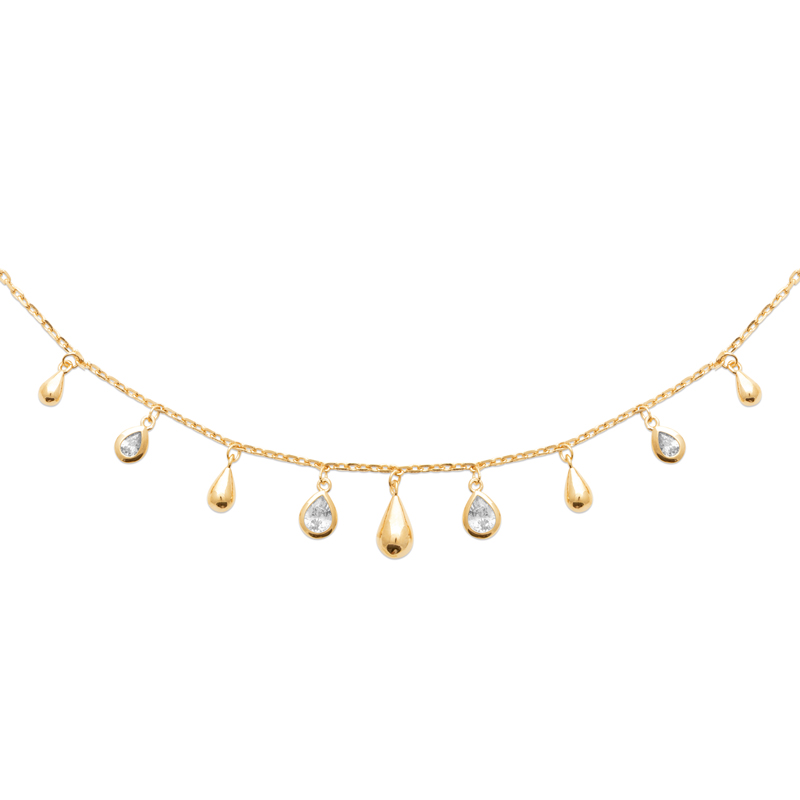 18ct Yellow Gold Plated Cubic Zirconia Necklace
