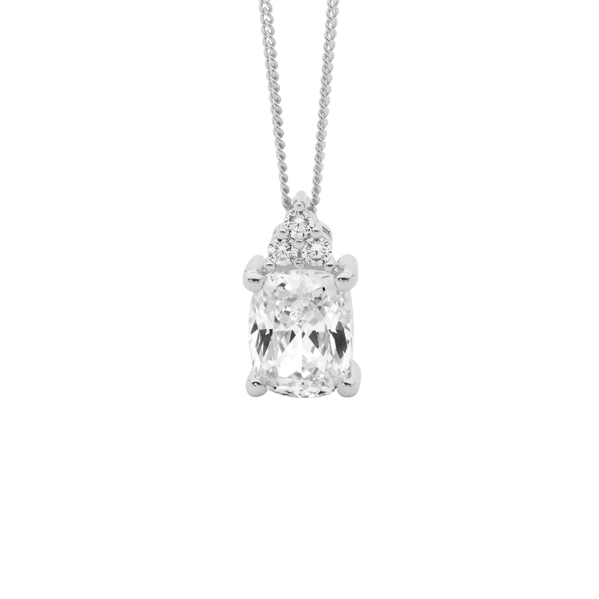 Sterling Silver White Cubic Zirconia Pendant
