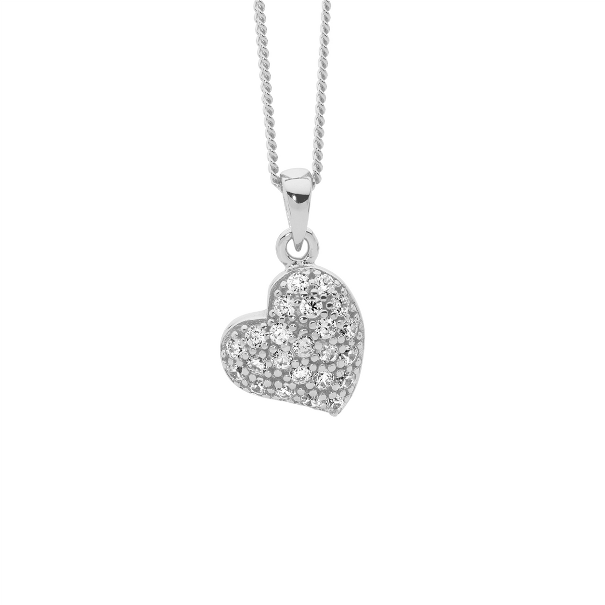 Sterling Silver Cubic Zirconia Heart