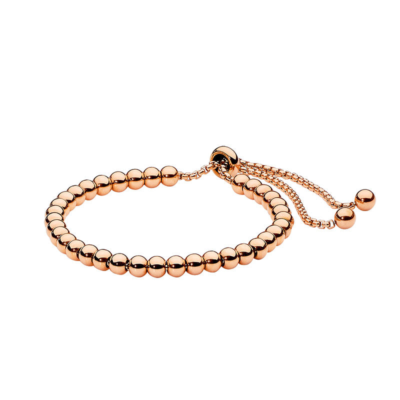 Stainless Steel Ball Bracelet | Rose Gold IP Plating