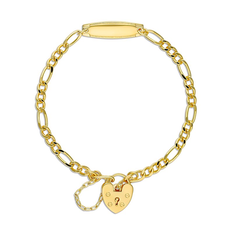 Baby Bracelet with ID & Padlock | Hard Gold Plated