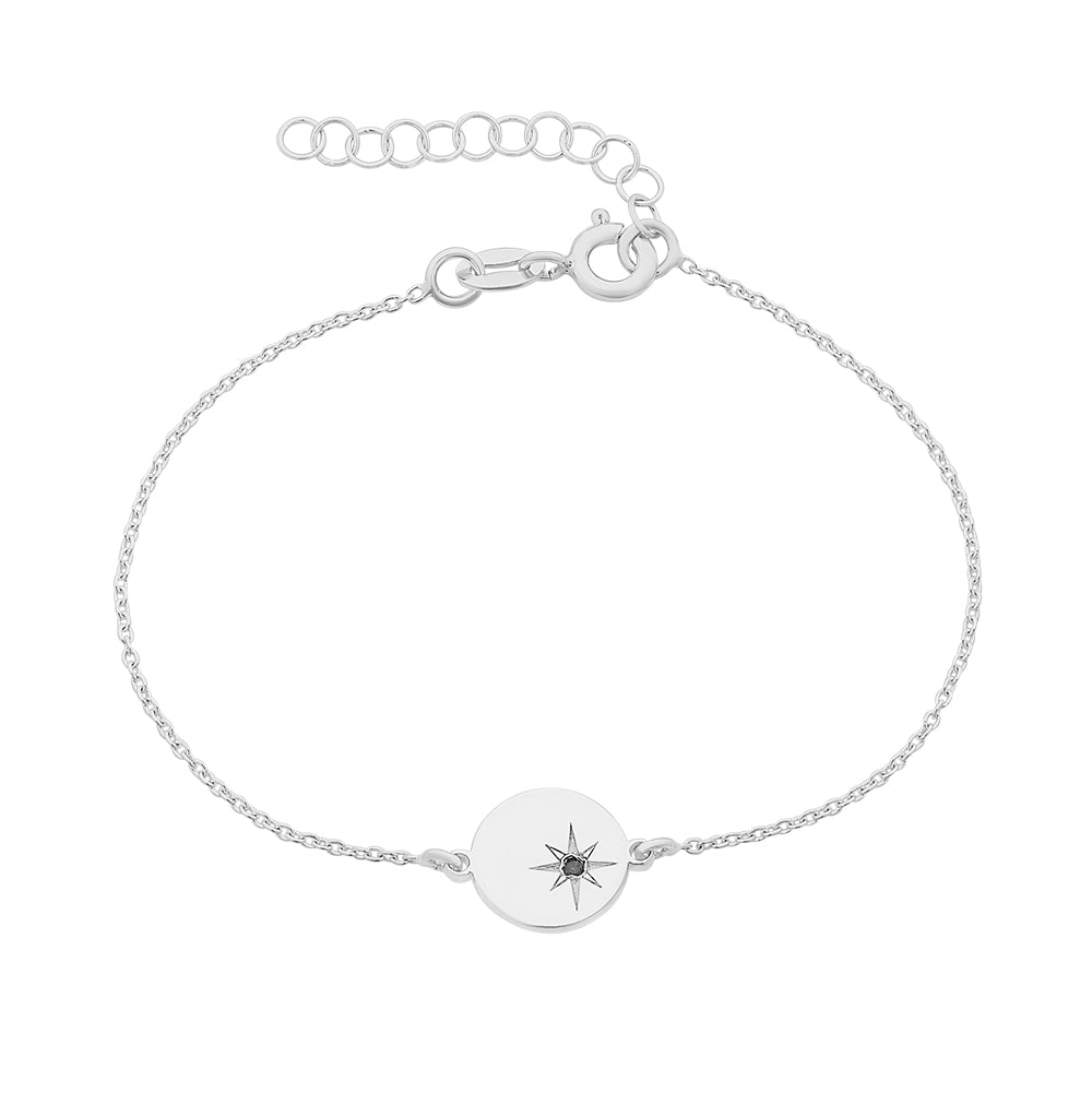 Stg Silver Black Diamond Bracelet