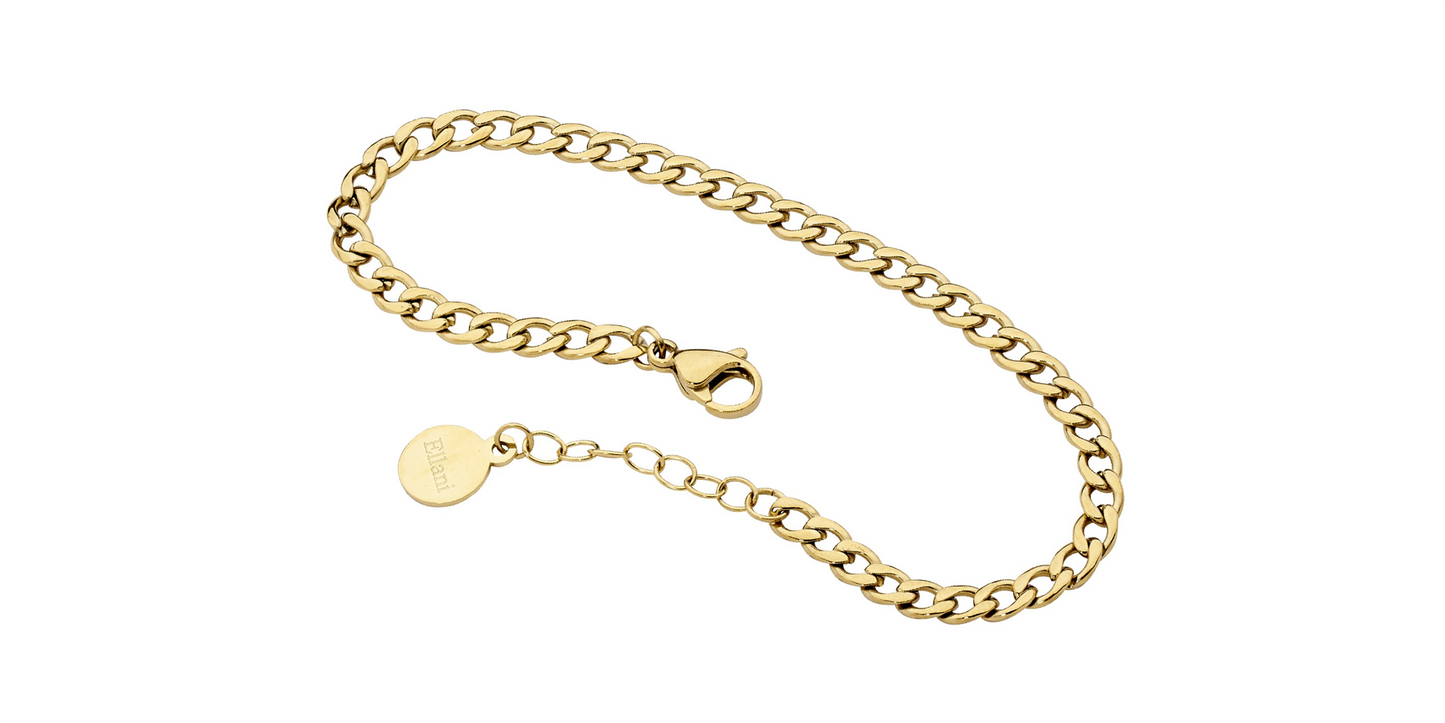 Stainless Steel Curb Chain Bracelet | Gold IP Plating