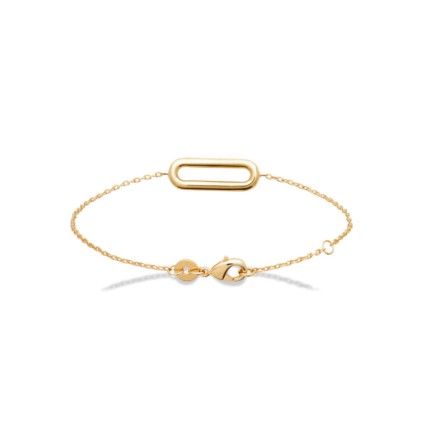 18ct Yellow Gold Plated Alloy Paperclip Bracelet 18cm