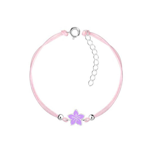 Tiny Treasures Sterling Silver Purple Flower Bracelet