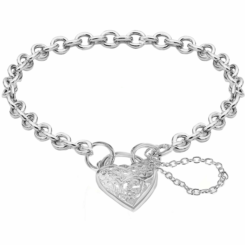 Sterling Silver Padlock Bracelet