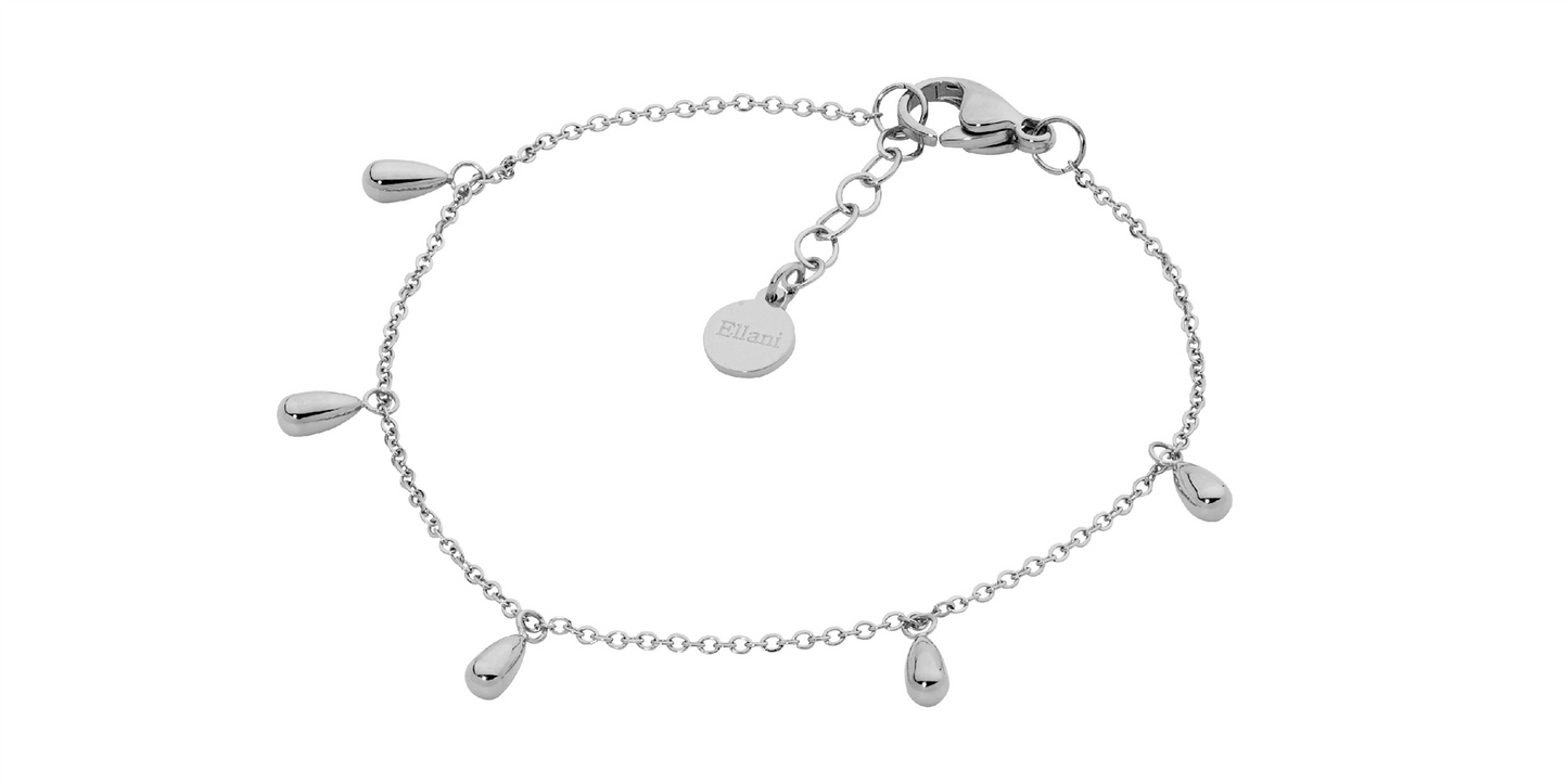 Stainless Steel Bracelet with Tear Drops