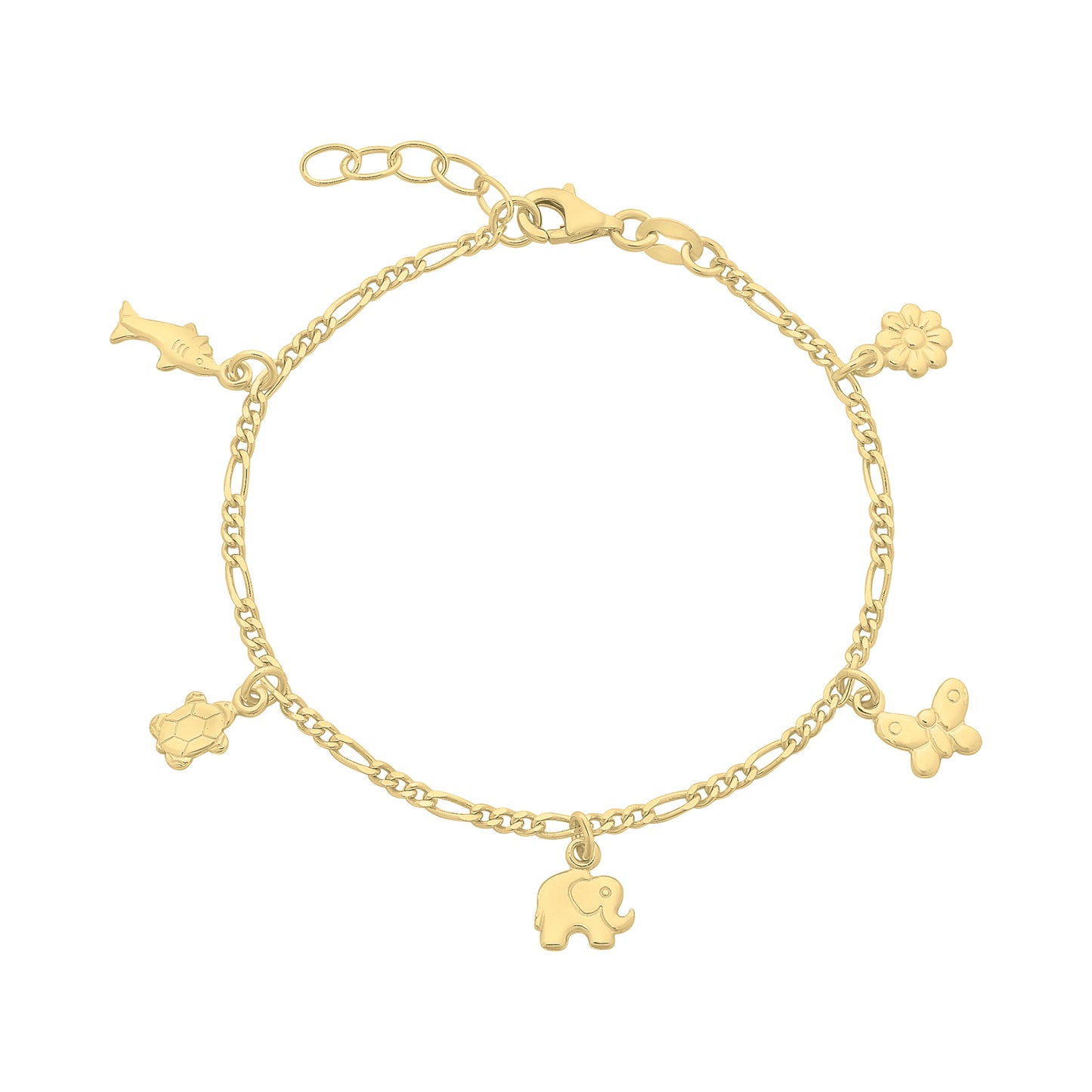 Sterling Silver Charm Bracelet | Gold Plated