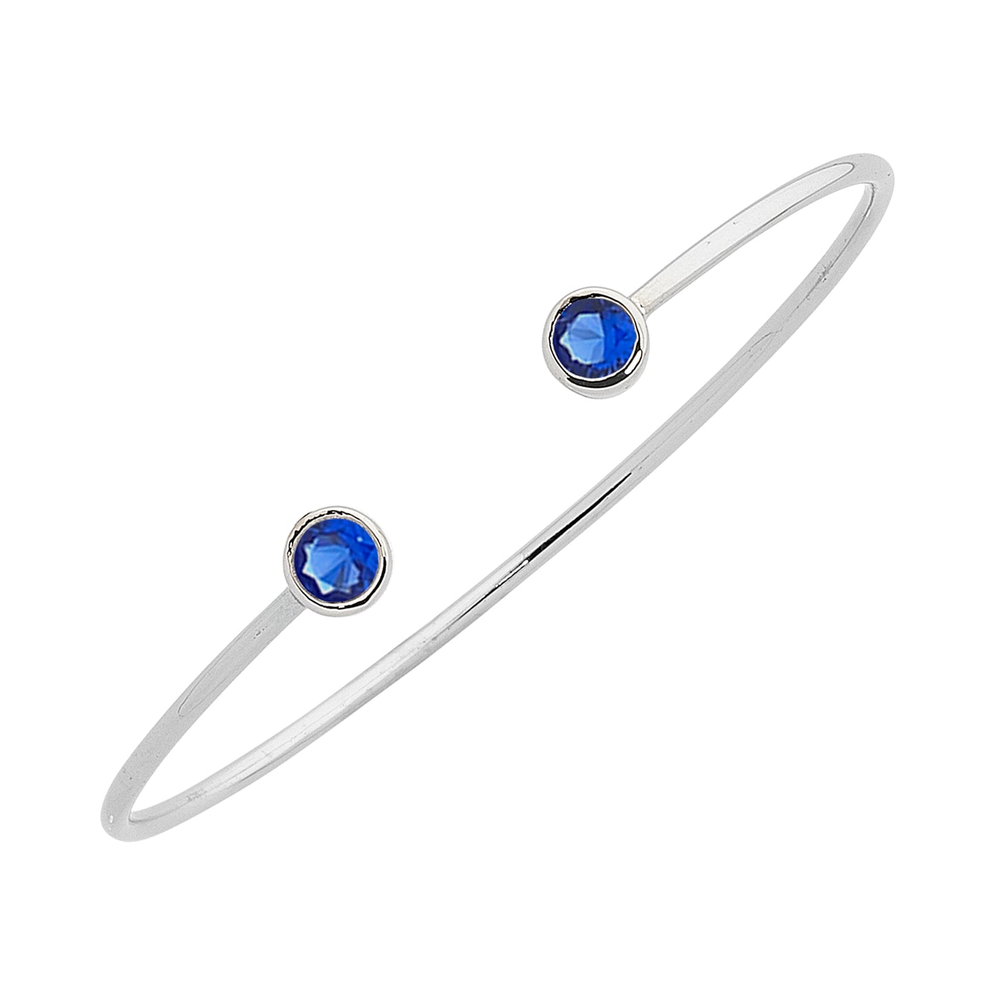 Sterling Silver Created Blue Nano Bangle