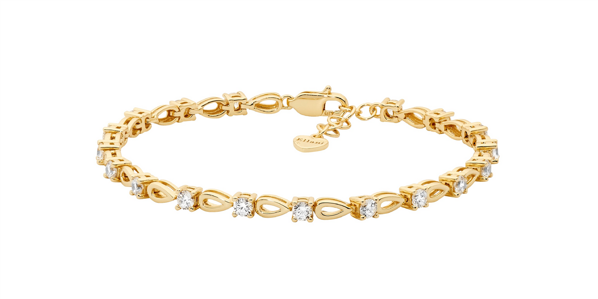 Sterling Silver Cubic Zirconia Bracelet | Gold Plating