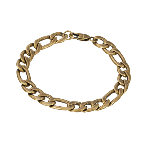 Stainless Steel Figaro Link Bracelet | Bronze