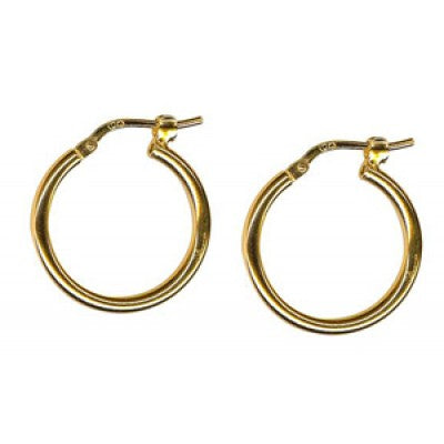 Sterling Silver plain Hoop Earrings (Gold version sho