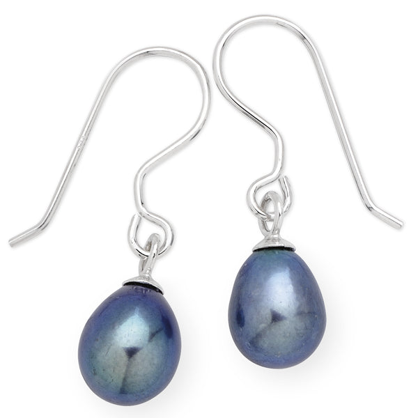 Sterling Silver Black Freshwater Pearl Earrings