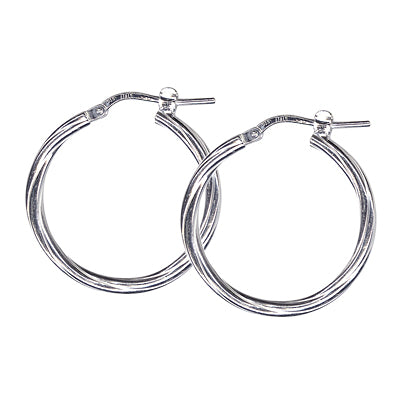 Sterling Silver Twist Hoop Earrings