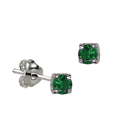 Sterling Silver 'May' Birthstone Earring