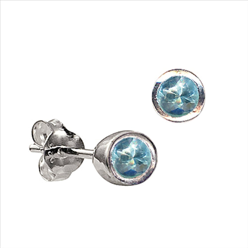 Sterling Silver 'March' Birthstone Earring