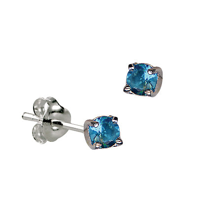 Sterling Silver 'December' Birthstone Earring