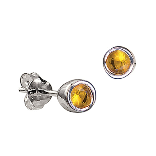 Sterling Silver 'November' Birthstone Earring