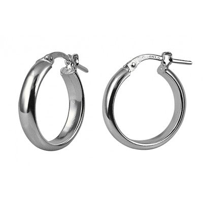 Sterling Silver Italian half round Hoops