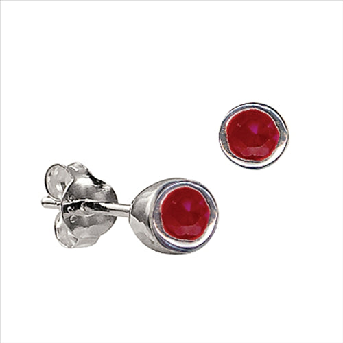 Sterling Silver 'July' Birthstone Earring