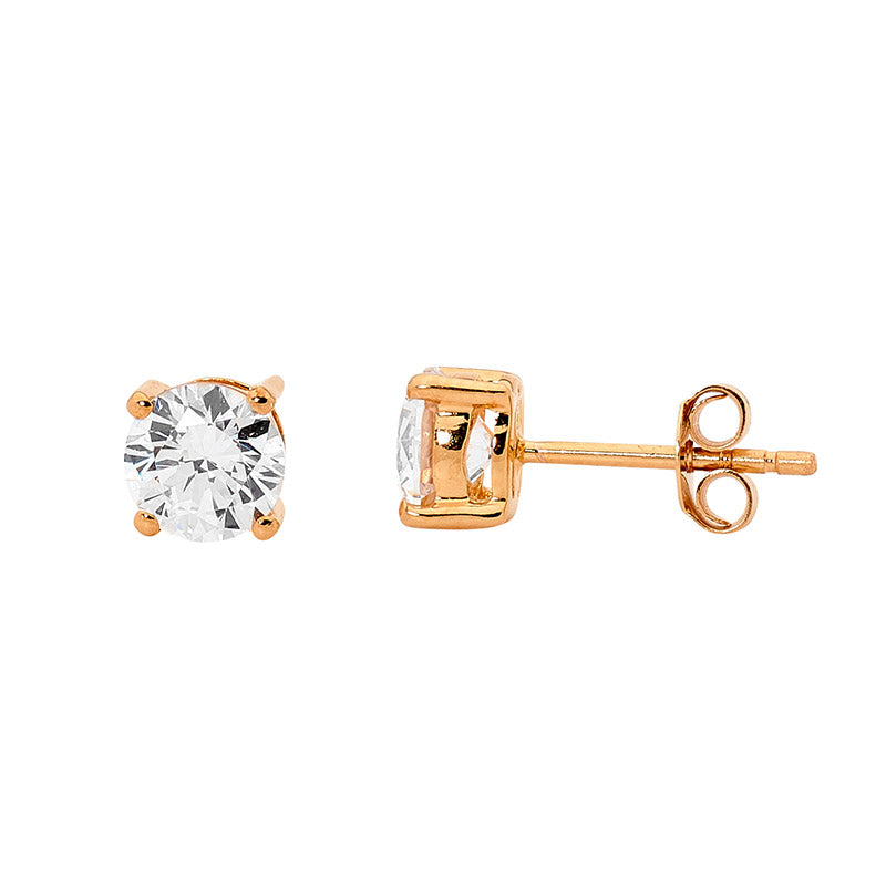 Sterling Silver Cubic Zirconia Studs | Gold Plated