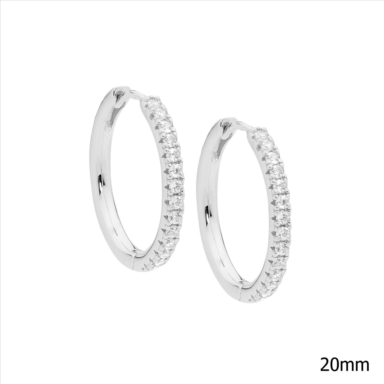 Sterling Silver Cubic Zirconia Hoops