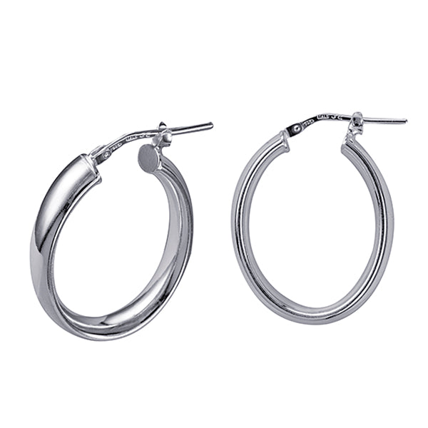 Sterling Silver Oval Hoops