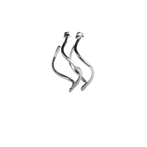 Sterling Silver Wavy Studs